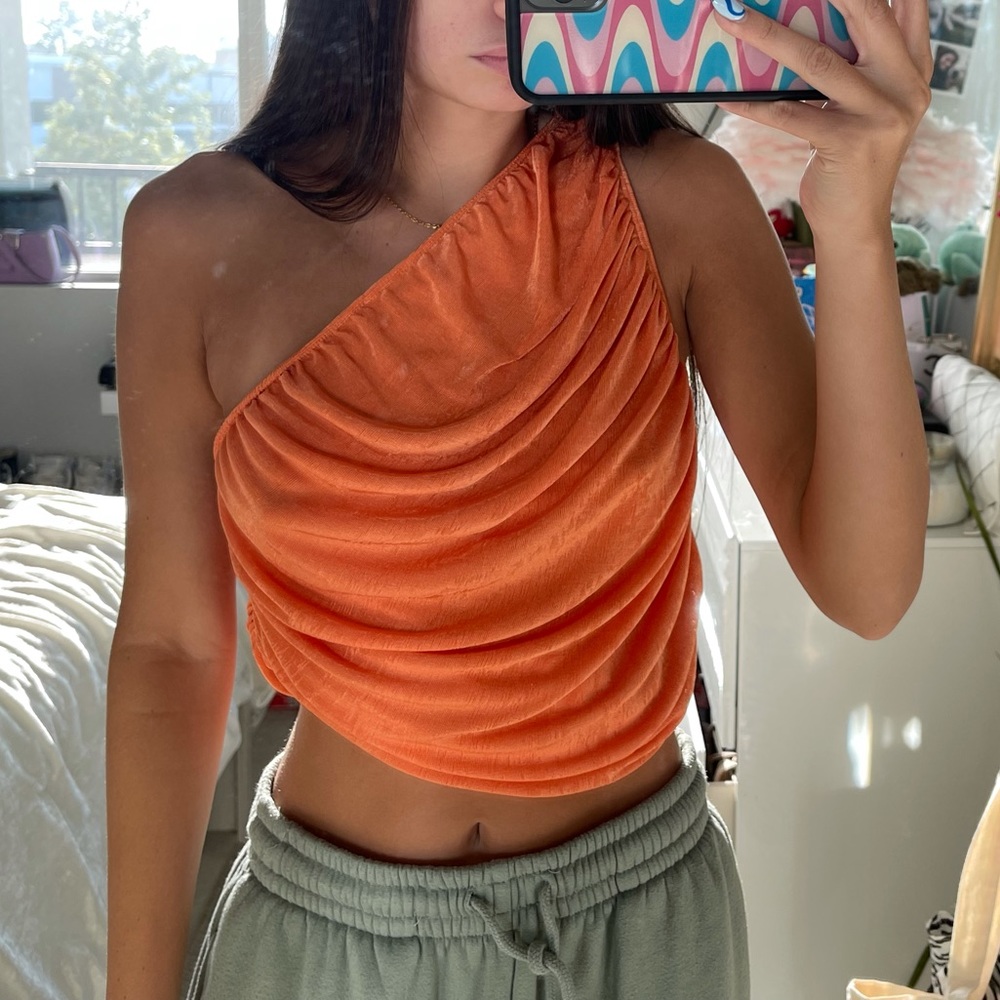 Orange goddess crop top